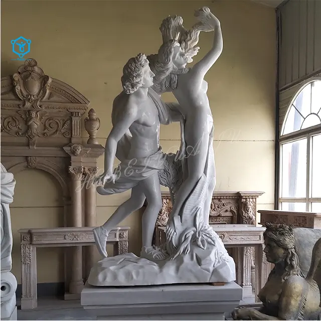 YUANJU giardino esterno in marmo greco dio apollo daphne figura statua per la vendita