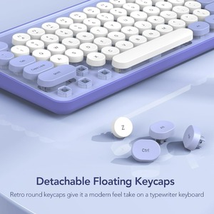 Factory Sale 109 <strong>Keys</strong> Round Keycaps Silent Typewriter <strong>Keyboard</strong> with Phone Tablet <strong>Computer</strong> Colorful Wireless <strong>Keyboard</strong> and Mouse - Product Image 3