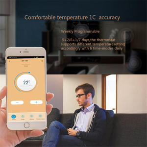 Умный цифровой Комнатный Термостат сенсорный экран контроля температуры IP20 NTC сенсор 86*86*14 мм размер современный дизайн для отеля - Product Image 3