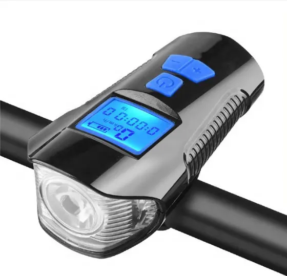 Usb Fiets Hoorn Licht Batterij Lamp & Bike Computer 6 Hoorn Zaklamp Speed Meter Fiets Licht