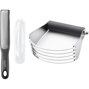 Bahar şef profesyonel büyük hamur Blender & ince Shred Zester paslanmaz çelik pişirme ve pasta araçları 2 ürün paketi gri - Product Image 2