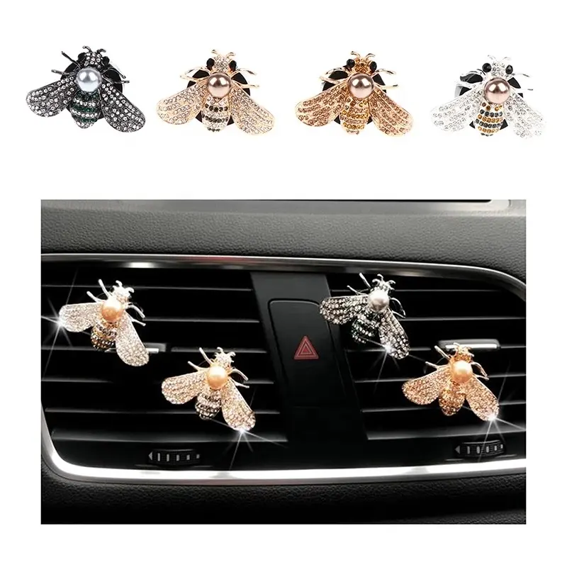 Модные автомобильные аксессуары Angel & Bee, зажим для выхода воздуха со стразами, Алмазный зажим для духов, зажим для выхода воздуха, аксессуары для освежителя воздуха