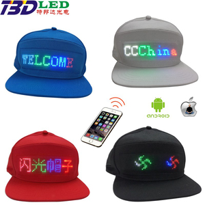 Led תצוגת פנים כובע נע Custom מילות חכם בייסבול כובע עם LED מסך APP לתכנות Gorras LED גלילה הודעה כובע
