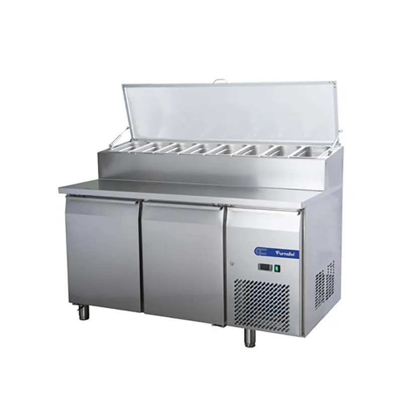 Furnotel frigorífico de aço inoxidável, contador de 3 portas para barra de salada e salada de 1810mm