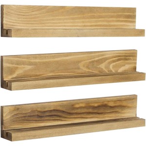 Bộ 3 mộc mạc Nâu bị cháy gỗ thách thức giữ tiền xu và sòng bạc chip hiển thị tường kệ giá - Product Image 2