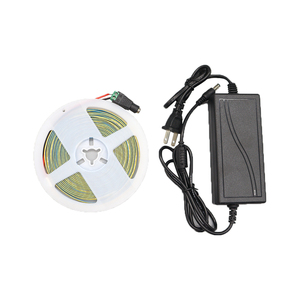 หลอดไฟบางพิเศษ5มม. 12V 400LEDs/M 1ซม./ตัด6000K เย็นสีขาวพร้อมอะแดปเตอร์4A สีดำกล่องบรรจุสำหรับตกแต่ง