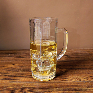 Örnek mevcut özel Logo klasik 1L boş bira bardakları yüksek kaliteli cam bira kupası büyük temizle bira cam kolu ile - Product Image 3
