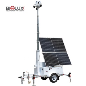 Di động CCTV tháp năng lượng mặt trời giám sát Trailer với 900 Wát panel năng lượng mặt trời Camera an ninh Hệ thống an ninh di động cho xây dựng - Product Image 1