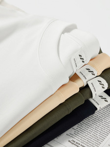 Kaus pria rajut kerah bulat 100% katun, T-Shirt motif reguler, cepat kering uniseks layar - Product Image 4