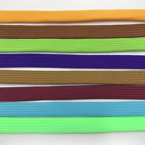 Pantalones con cordón grueso de poliéster 100% personalizados y cuerdas con capucha 1cm Diseño hueco Acabado recubierto de tejido para bolsos y prendas - Product Image 4