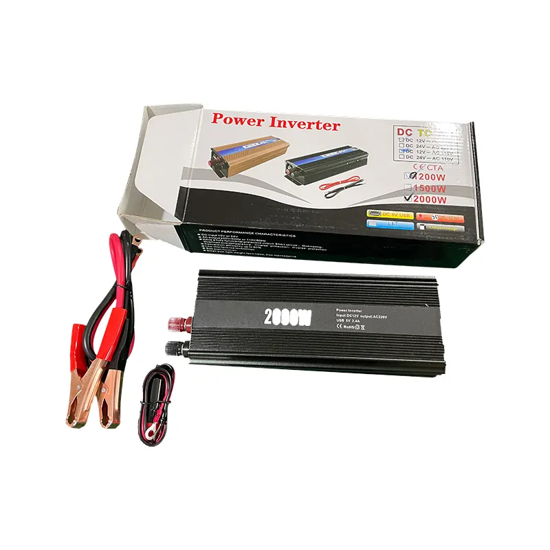 2000W DC to AC Power Inverter 12V 24V 48V Pure Sine Wave 110V/220V Output Voltage Single Output Frequency 50/60Hz Home Use