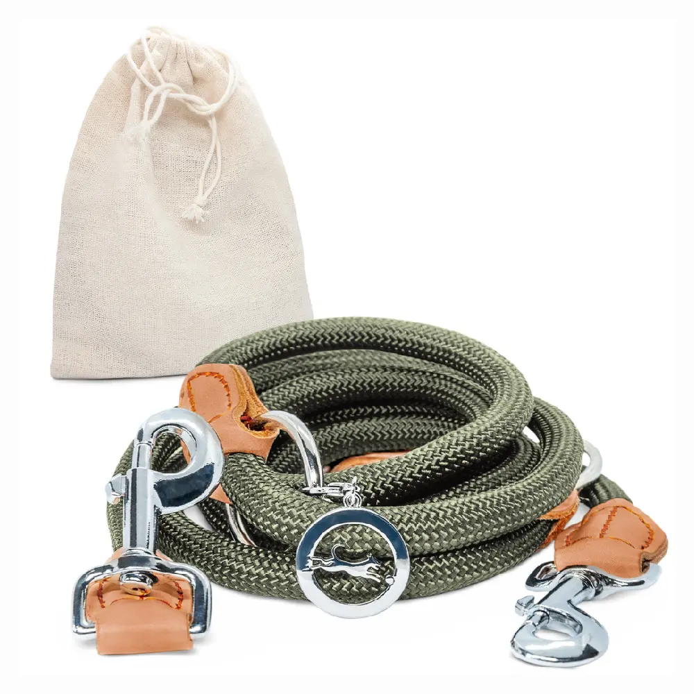 Custom Heavy Duty Dog Leash Rope Set Paracord Dog Collar Pet Dog Lead Set with Gift Bag Walking Training Leads
