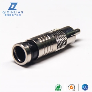 纯铜RCA公到压缩公连接器75-5有限电视信号适配器