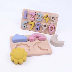 Bpa Free Silicone Model 3d Puzzle <strong>Perception</strong> Children's Wooden Educational Toys Beech Animal Geometric Patterns Shape Matching - Product Image 1