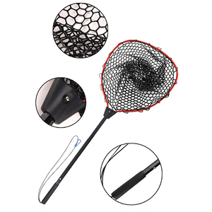 Balık ağı 108cm alüminyum katlanabilir tor ağı yumuşak silikon örgü PVC tutamak yayın Net Fly alabalık somon bas kayık balıkçılık - Product Image 6