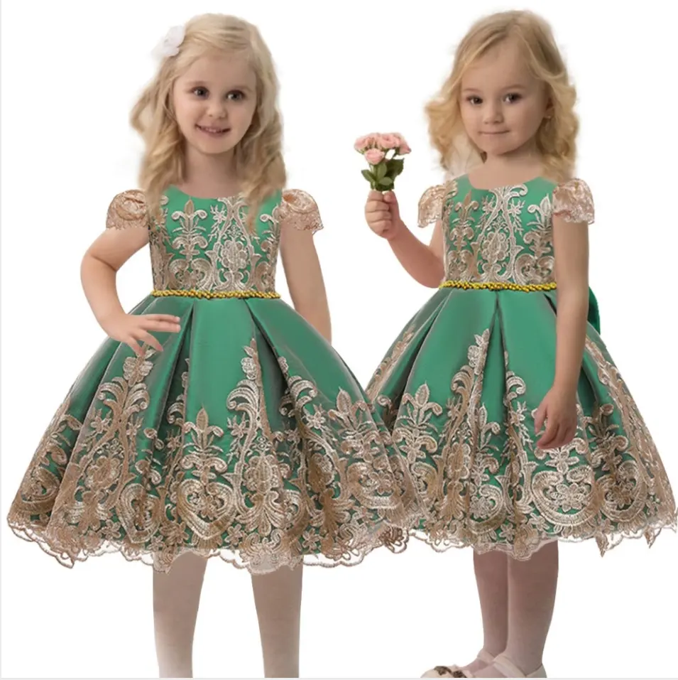 Vestido de bebé Floral para niños, novedad de verano, vestido de noche de cumpleaños para niña de flores, 88313