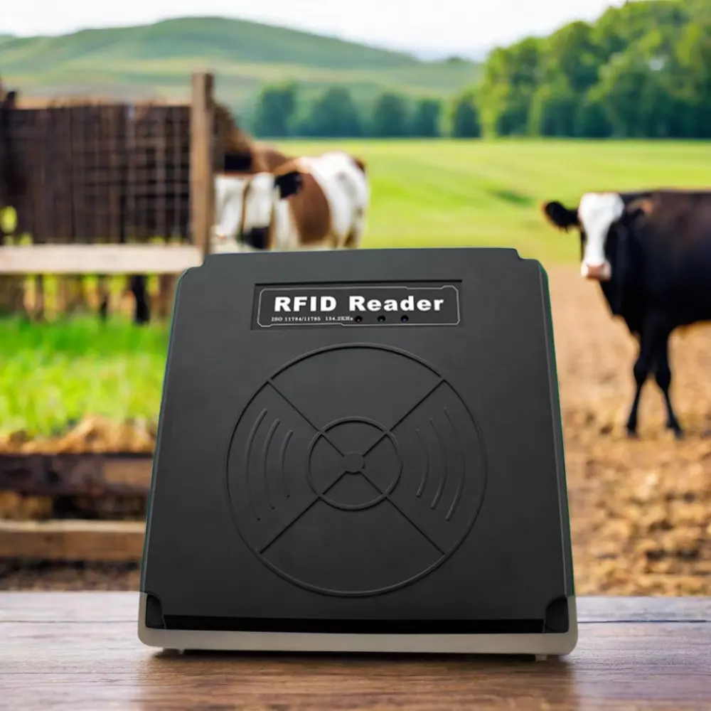 FDX-B ISO11784/5 RFID animal ear Tag eid microchip fixed Reader for farm livestock long range cattle cows