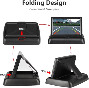 Monitor de coche plegable retráctil de 5 pulgadas con vista trasera conexión USB LCD pantalla única función automática combinación de TV 12V coches - Product Image 4