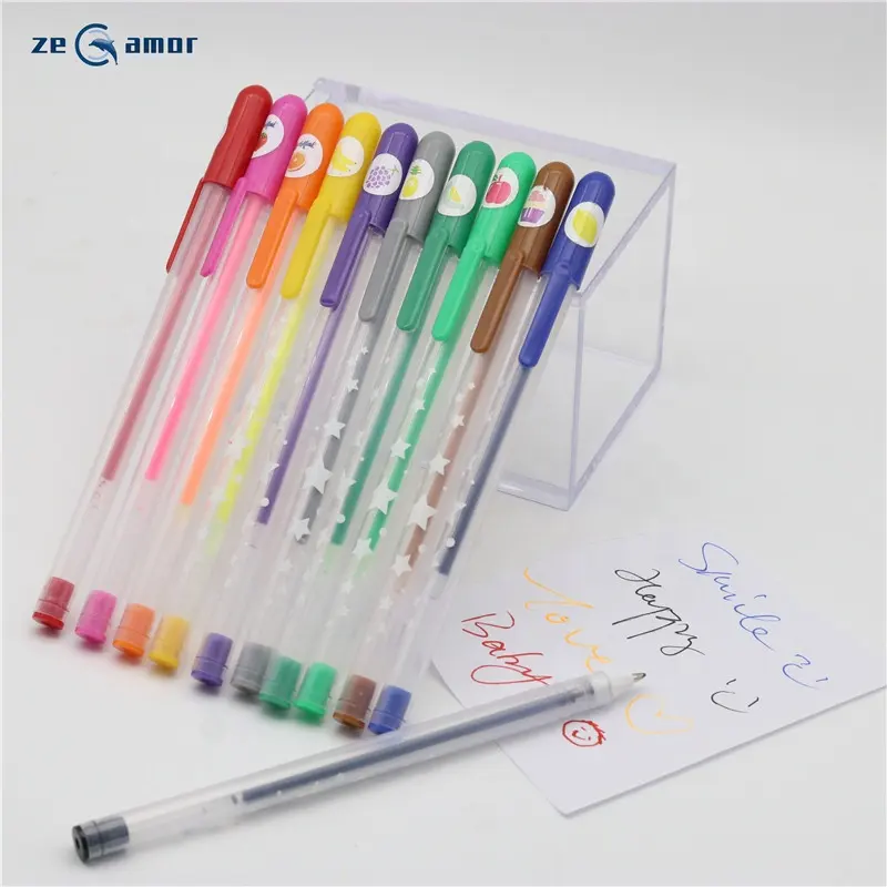 Qianzeamor — stylo Gel De couleur à paillettes, fournitures scolaires artistiques personnalisées, offre spéciale