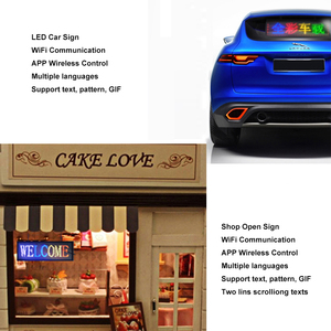 Display a LED con finestrino posteriore WiFi 24x144, segno in movimento a colori RGB, lavagna a scorrimento - Product Image 3