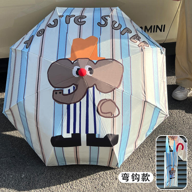 Lindo bebé elefante pequeño gancho paraguas gorra bola (enviar bolso}