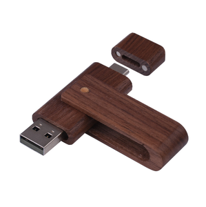 2-in-1 USB C 2.0 Cle木製OTG USBフラッシュドライブマイクロキー32GB 64GB 128GBタイプC iPhoneおよびAndroidデバイスに対応 - Product Image 1