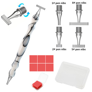 नई थ्रेड धातु स्टेनलेस स्टील ड्रिल पेन टिप्स रेसिन पॉइंट ड्रिल पेन 5 डी डायमंड पेंटिंग किट कला कढ़ाई उपकरण पेन - Product Image 6