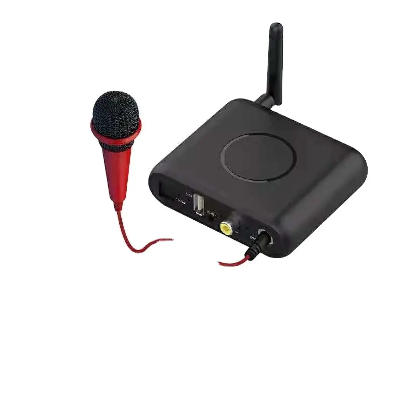 Fibra óptica Coaxial Digital para Analógico Multifuncional Bluetooth Receptor BT08 Microfone Controle Remoto o Decodificador