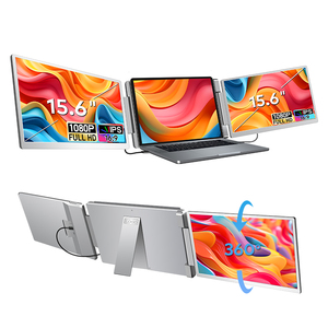LEDモニター付きデュアルワークステーション15.6 "360フリップ上下プラグアンドプレイ対応複数システムポータブルモニター - Product Image 1