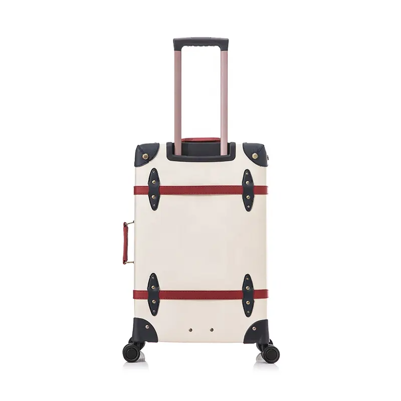 2024 moda avanzata ampia maniglia viaggio retro bagaglio 24 pollici con materiale pp in pelle trolley portare sulla valigia donna