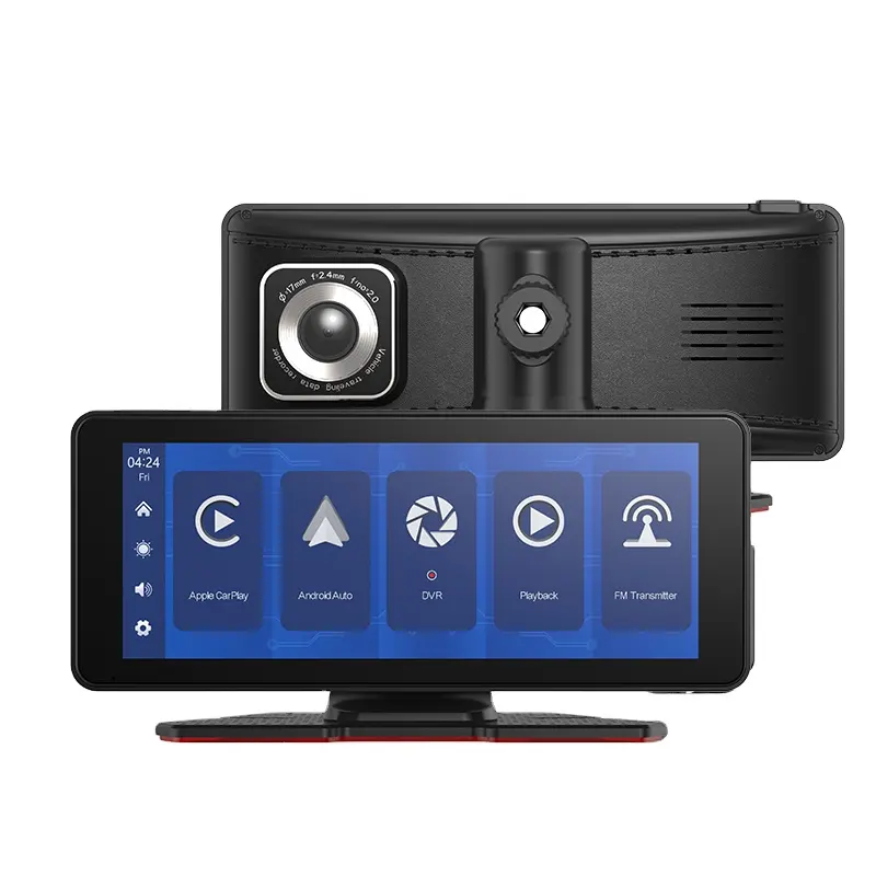 2.5D Full Touch Screen Carro Traço Cam Dual Lens Rádio Suporte de Áudio BT/FM/WIFI Sem Fio Android Auto Carplay