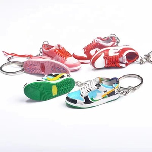 Hot-sale PVC Dunks Sneaker <strong>Keychain</strong> Air Jor and Dan <strong>Keychain</strong> <strong>3D</strong> Mini Sneaker with Box - Product Image 1