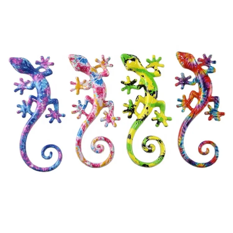 Lézard coloré mur art statue résine gecko décoration murale pour la maison salon décor