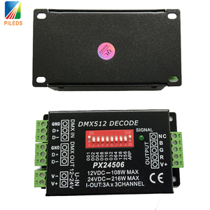 PX24506 RGB <strong>LED</strong> Strip Lights Dimmer 9A <strong>DMX</strong> 512 Amplifier 12V 24V <strong>DMX</strong> 512 <strong>Decoder</strong> <strong>Driver</strong> <strong>Controller</strong> for <strong>LED</strong> Strip Lighting - Product Image 4