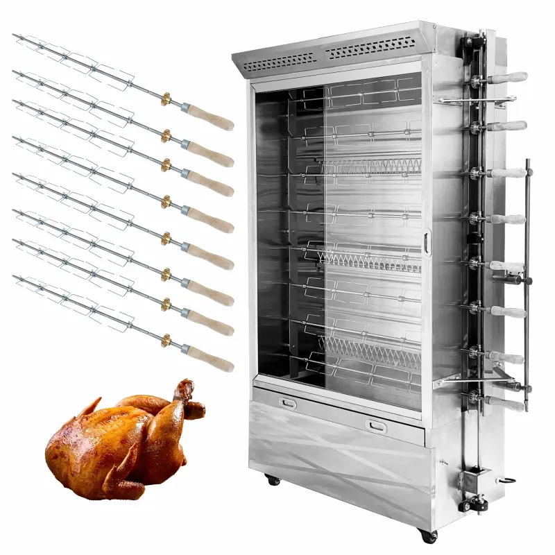 Asador de gas vertical rotatorio automático asador de pollo horno parrilla máquina