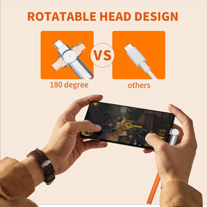 Factory OEM <strong>3</strong> <strong>in</strong> <strong>1</strong> Liquid Silicone Micr USB Type C Data <strong>Cord</strong> 180 Degrees Rotating Phone Game 120W Fast Charging Cable - Product Image 3