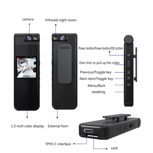 L13-1 Wifiカメラ1080Pポータブルデジタルビデオレコーダー小型ボディカメラ録音設定の柔軟性40GE - Product Image 2