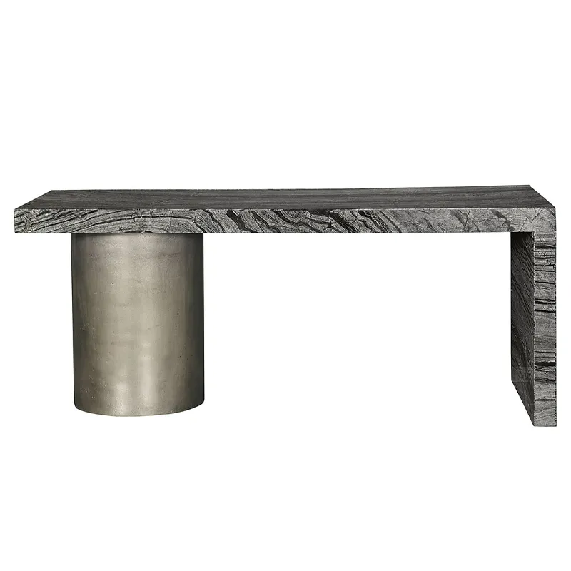 Mesa de jantar luxuosa em mármore natural Itália, mesa de jantar retangular de aço inoxidável para casa, mesa de estudo