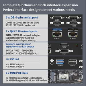 HelorPC Mini PC Intel Core I5 DDR4 32G RAM MSATA SSD 6 RS232 RS485 COM <strong>GPIO</strong> Ethernet Fanless Industrial Micro <strong>Computer</strong> - Product Image 4
