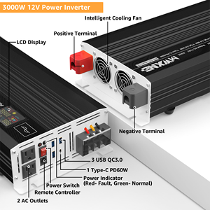 שלנו מחסן 3000w כוח inverter dc 12v 24v 48v ל ac 110v 120v 220v 230v v v v v v v v v v sine טהור גל inverter שיא 6000w - Product Image 6