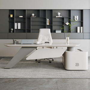 Nuevo diseño, muebles de oficina tipo L, escritorio de madera para computadora, mesa de trabajo para computadora de oficina con estantería - Product Image 2