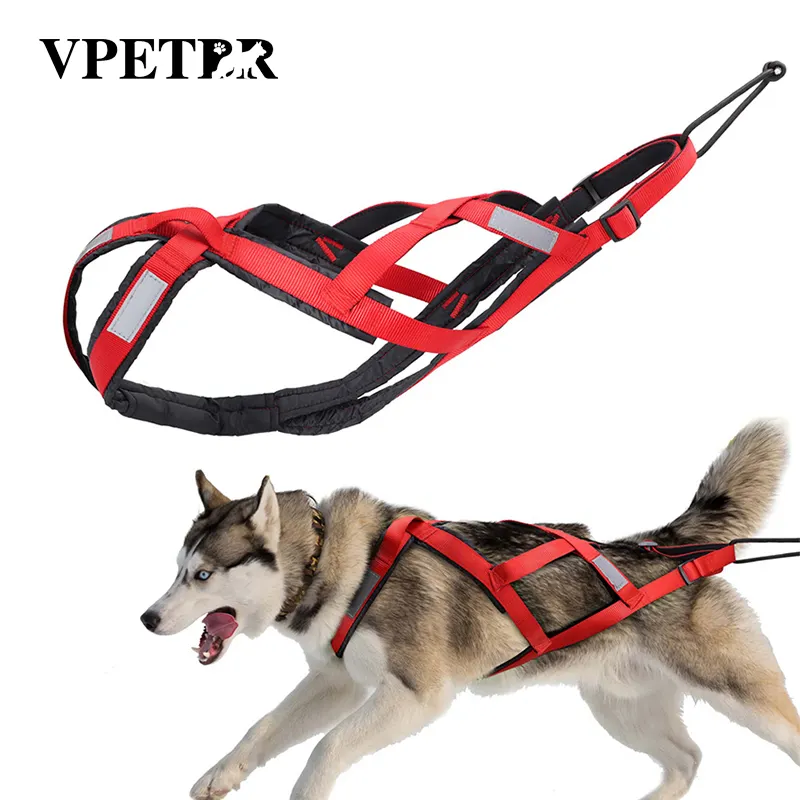 Fashion Pet Sled Harness Luxury Highly Reflective Dog Weight Pulling Harness Training Sled Vest Custom Adjustable