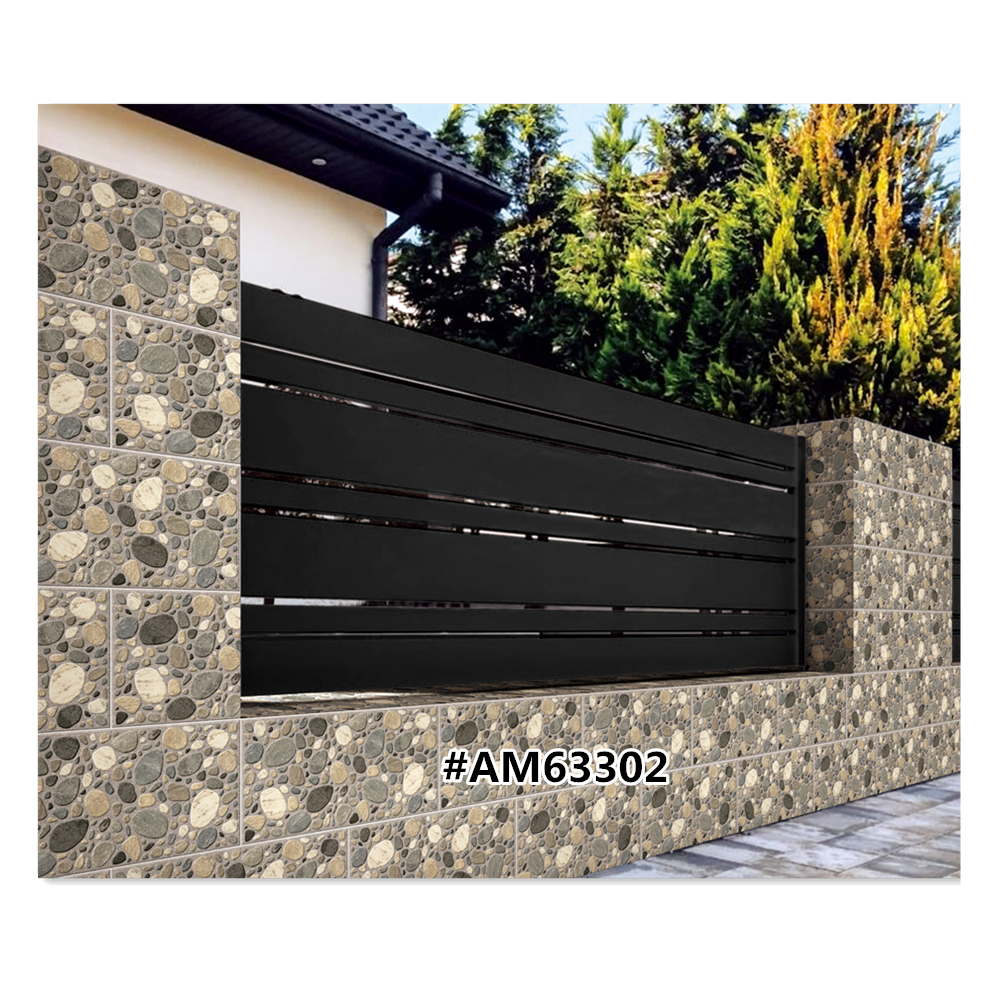 China Matte surface 3D Glazed Natural Stone Pebble Ceramic Floor tile 300x600mm/12"x24"