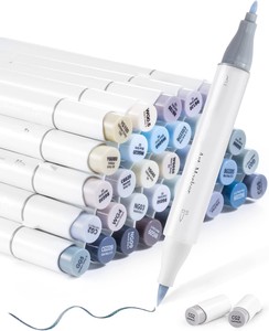 Fabrika 80 100 120 renkler çift ipuçları alkol bazlı mürekkep kalıcı kalem toksik olmayan alkollü resim kalemi fırça/PE ipuçları - Product Image 3