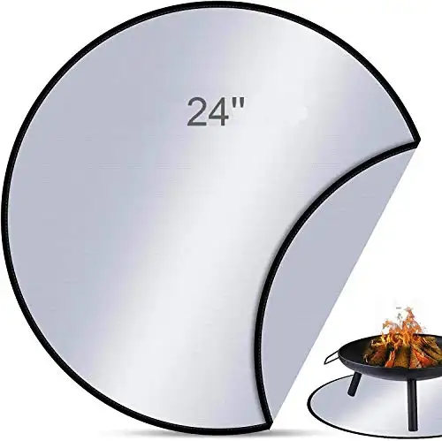 Pieghevole resistente al calore all'aperto 24 pollici 3 strati Premium Deck Patio Protect Round Fire Pit Mat per accessori per barbecue Fire Pit