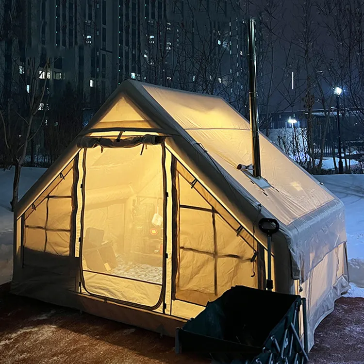 Bulk Verkoop Oxford Luchtpomp Opblaasbare Cabine Outdoor Camping Tent Waterdichte Tente Gonflable Canvas Luxe Camping Tenten