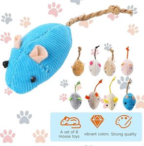 Juguete de hierba gatera-8 piezas gatos ratón juguetes de gato de peluche realista lindo gatito ratones relleno hierba gatera para gato masticar juguete - Product Image 5