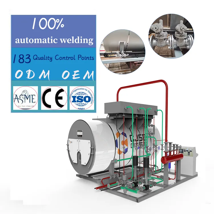 Proveedor de caldera de vapor horizontal de gas industrial, 1 tonelada 2 toneladas 3 toneladas wns china para industrias químicas