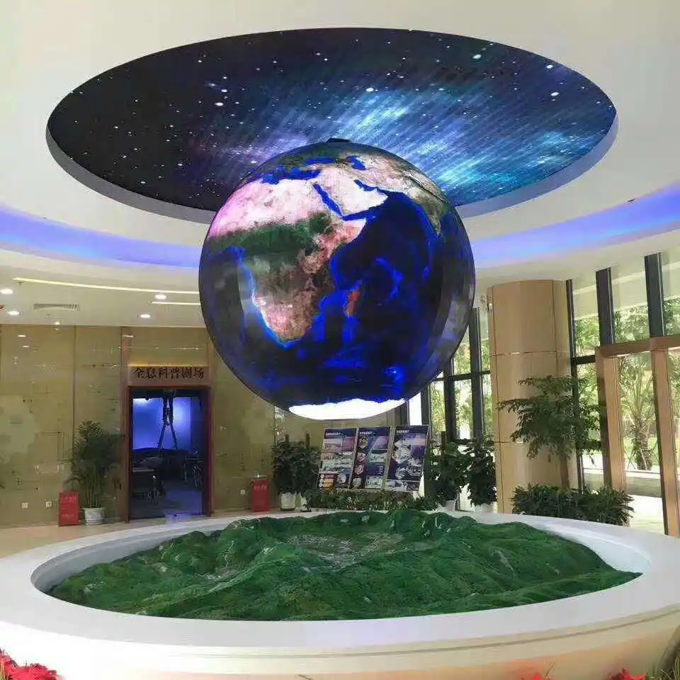 Indoor full color p1.8p2p3p4 globe shaped LED ball display mall bar nightclub mall