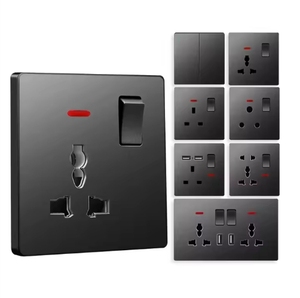 White 86 Type Electrical Power Socket Switch Wall <strong>Mounted</strong> Computer Button for <strong>UK</strong> EU USA Information Technology Standard Socket - Product Image 2
